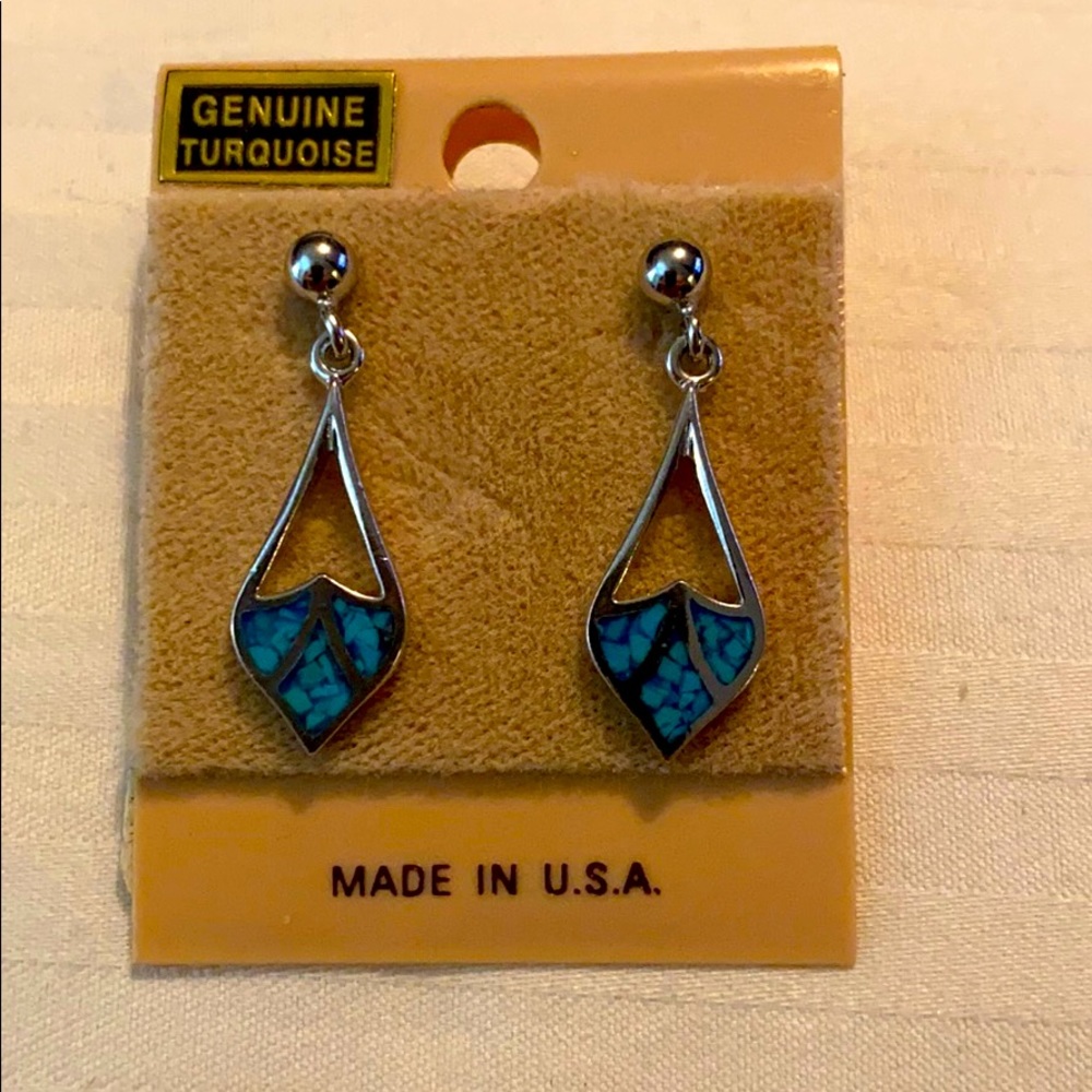 Genuine turquoise earrings